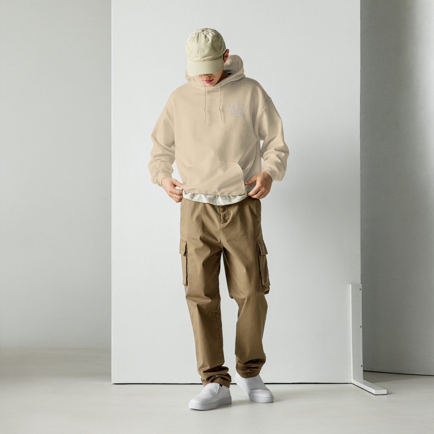 #1 oversized white crown hoodie unisex