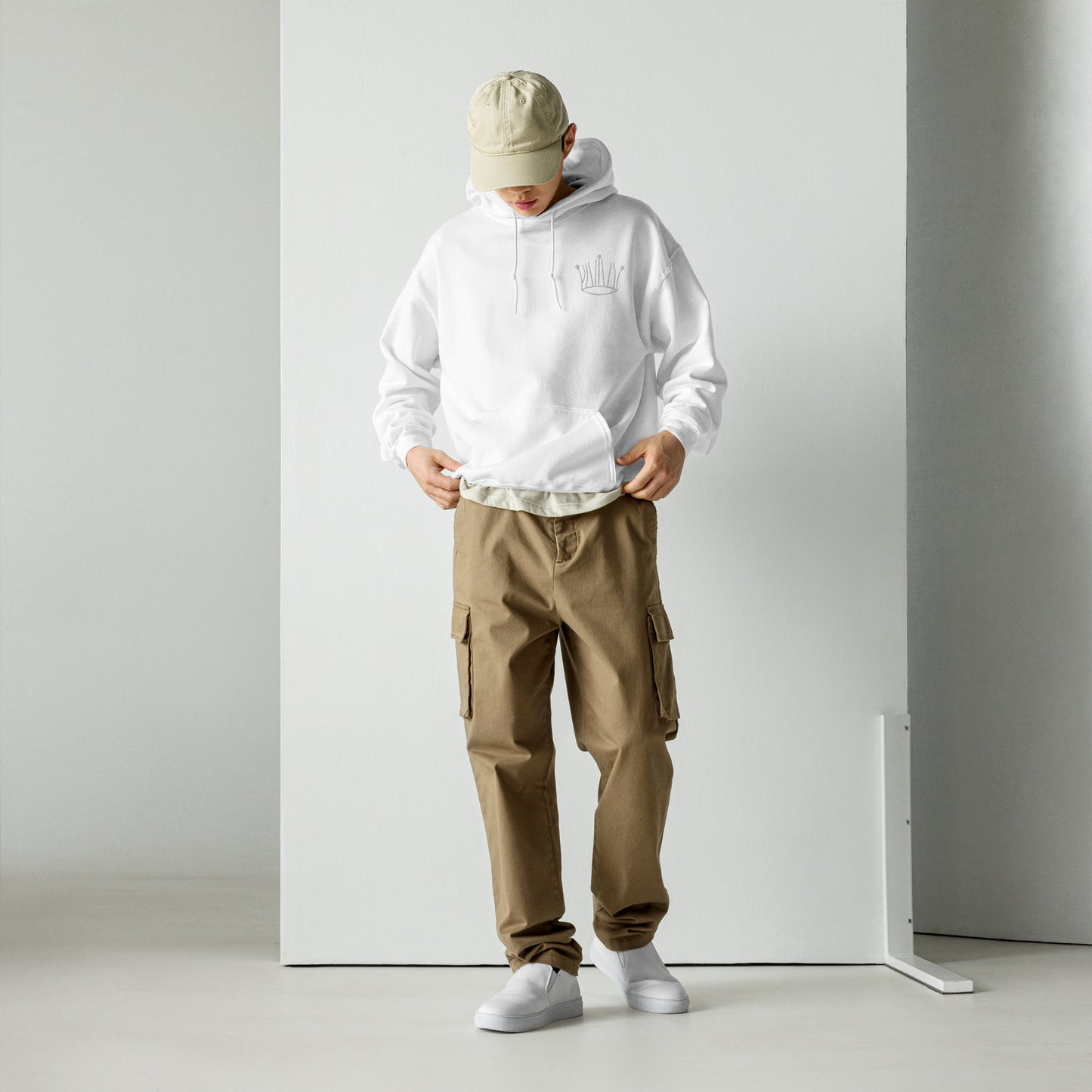 #1 oversized white crown hoodie unisex